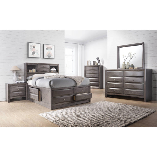 Elements International Emily Grey EG100 7 pc Twin Bookcase Bedroom Set IMAGE 1