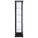 Coaster Furniture Delphinium 950170 5-shelf Clear Glass Curio Display Cabinet - Black IMAGE 6