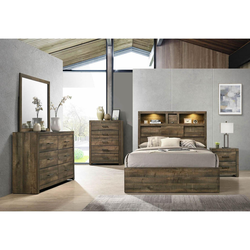 Elements International Bailey BY500 5 pc Queen Bookcase Bedroom Set IMAGE 1