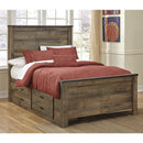  Signature Design by Ashley Trinell B446B10 Full Panel Bed with 2 Storage Drawers IMAGE 1