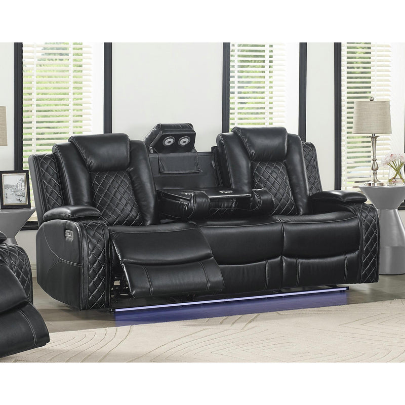 New Classic Furniture Orion U1769 3 pc Power Reclining Living Room Set - Black IMAGE 2