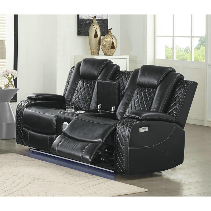 New Classic Furniture Orion U1769 3 pc Power Reclining Living Room Set - Black IMAGE 3