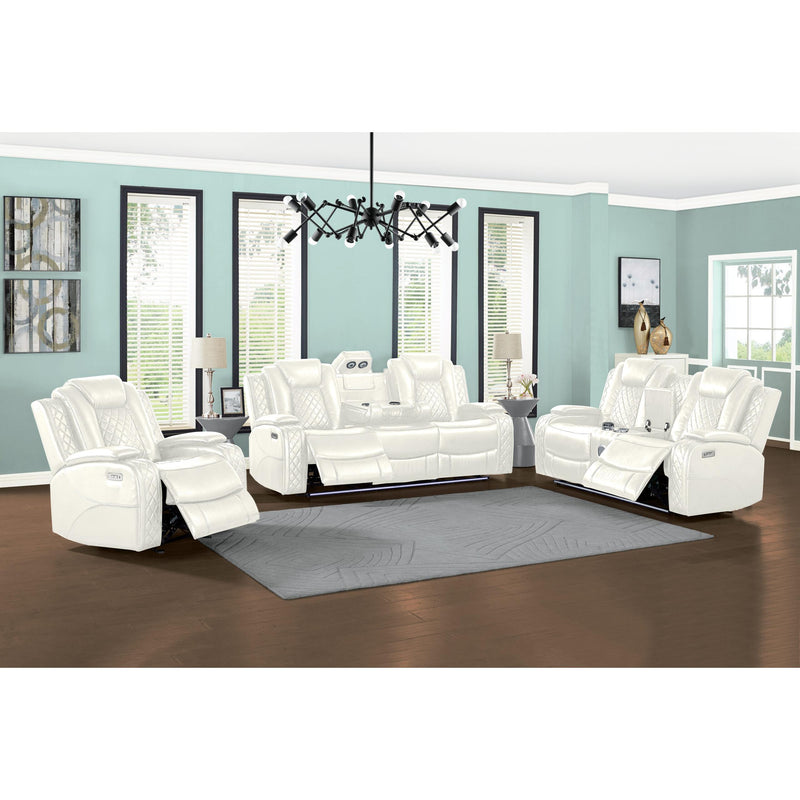 New Classic Furniture Orion U1769 3 pc Power Reclining Living Room Set - White IMAGE 1