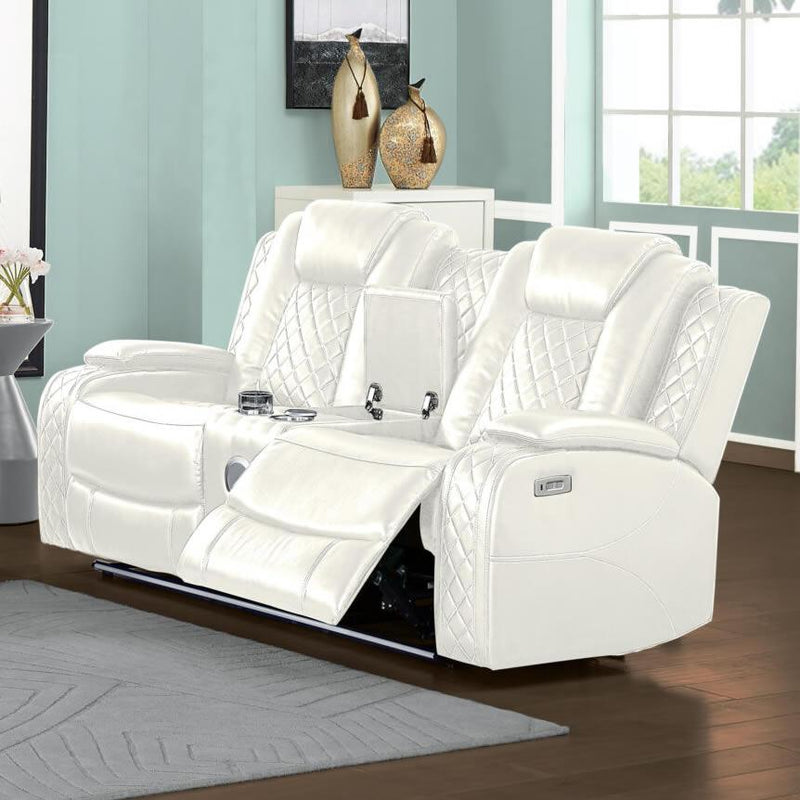 New Classic Furniture Orion U1769 3 pc Power Reclining Living Room Set - White IMAGE 3