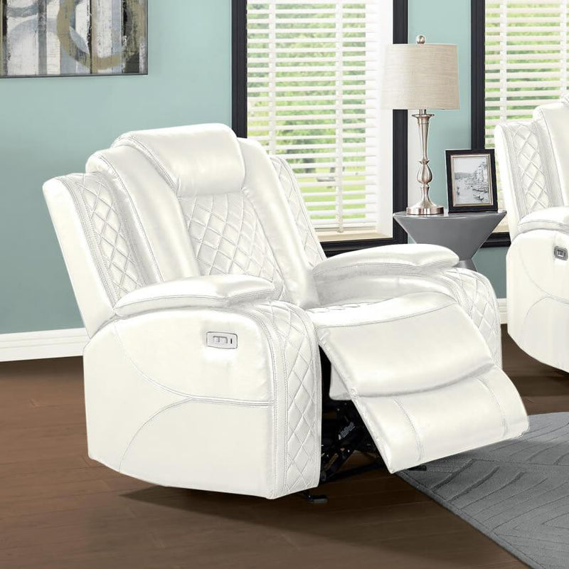 New Classic Furniture Orion U1769 3 pc Power Reclining Living Room Set - White IMAGE 4