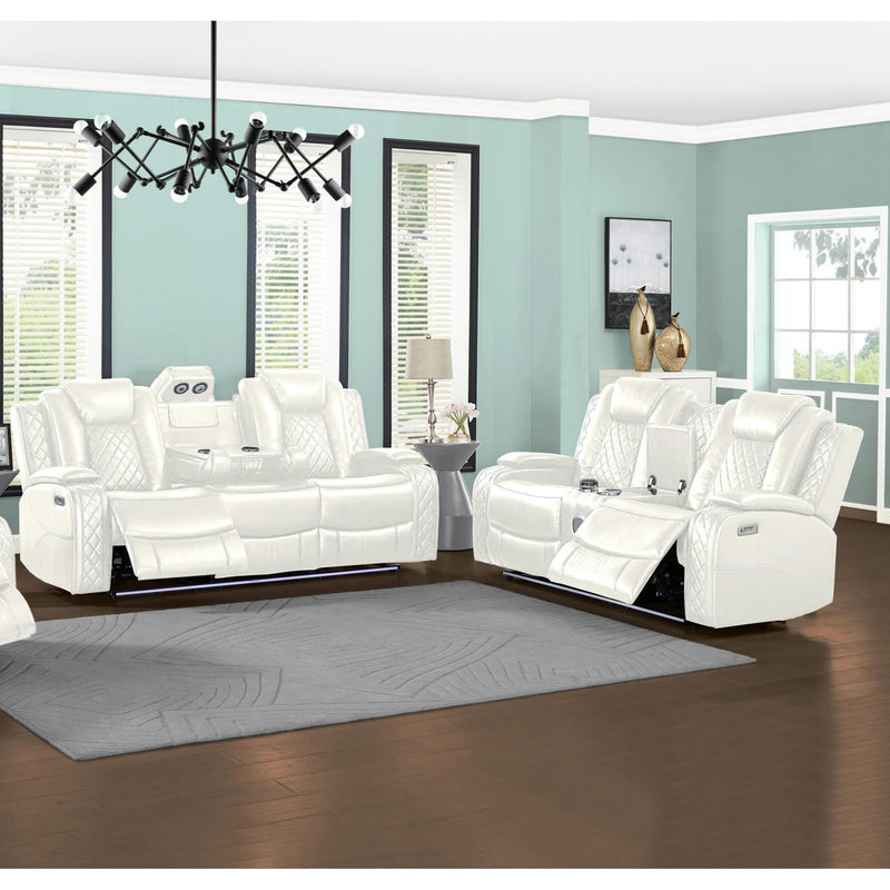 New Classic Furniture Orion U1769 2 pc Power Reclining Living Room Set - White IMAGE 1