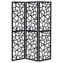  Coaster Furniture Nailan 900092 3-Panel Room Divider Folding Screen - Black Open Mosaic IMAGE 3