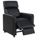  Coaster Furniture Toohey 600181 Upholstered Home Theater Push Back Recliner - Black IMAGE 2