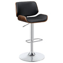  Coaster Furniture Folsom 130502 Upholstered Adjustable Bar Stool - Black and Chrome IMAGE 1