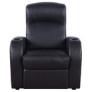  Coaster Furniture Cyrus 600001 Upholstered Track Arm Recliner - Black IMAGE 3
