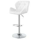 Coaster Furniture Berrington 100424 Upholstered Adjustable Bar Stool - White (Set of 2) IMAGE 4