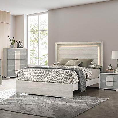  Furniture of America Lincolt FM7201WH 6 pc Queen Panel Bedroom Set IMAGE 2