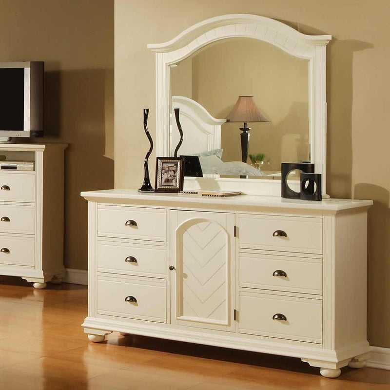 Elements International Brook White Dresser Mirror BP700MRW IMAGE 4