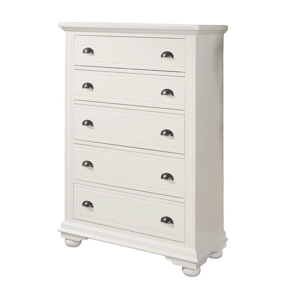 Elements International Brook White 5-Drawer Chest BP700CHW IMAGE 1