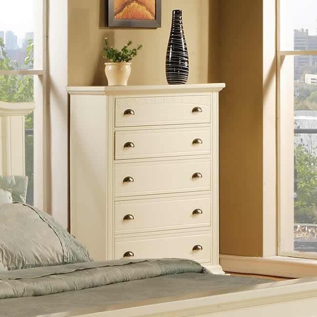 Elements International Brook White 5-Drawer Chest BP700CHW IMAGE 4