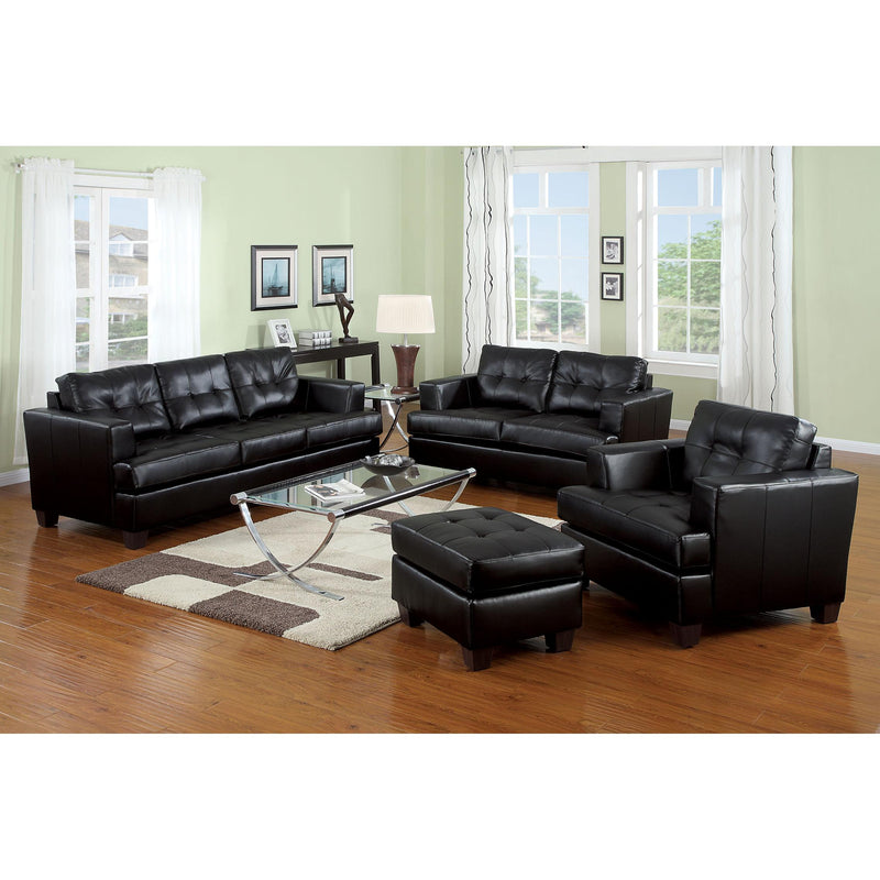 Acme Furniture Platinum Bonded Leather Ottoman 15093B IMAGE 2