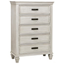 Coaster Furniture Franco 205335 5-Drawer Bedroom Chest - Distressed White IMAGE 1