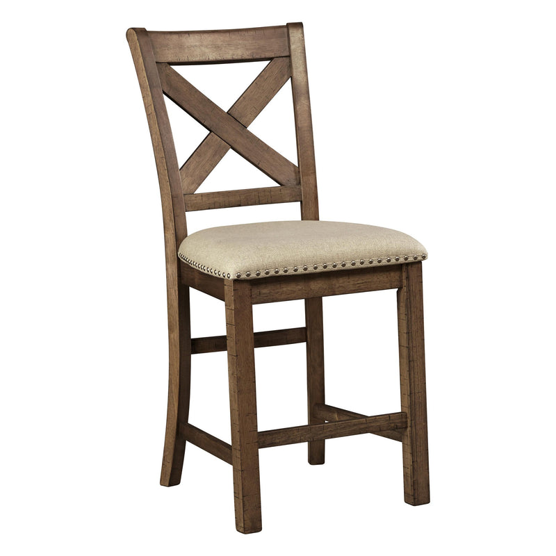 Signature Design by Ashley Moriville Counter Height Stool Moriville D631-124 Upholstered Barstool (2 per package) IMAGE 1