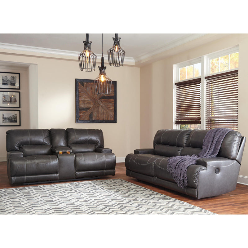 Signature Design by Ashley McCaskill Manual Reclining Leather Match Loveseat U6090094 IMAGE 4