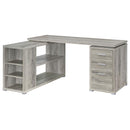 Coaster Furniture Yvette 801516 60-inch 3-Drawer L-Shape Computer Desk - Grey Driftwood IMAGE 2