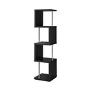  Coaster Furniture Baxter 801419 67-inch 4-shelf Bookshelf - Black and Chrome IMAGE 1