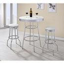 Coaster Furniture Retro 2299W Upholstered Metal Swivel Bar Stool - White (Set of 2) IMAGE 4