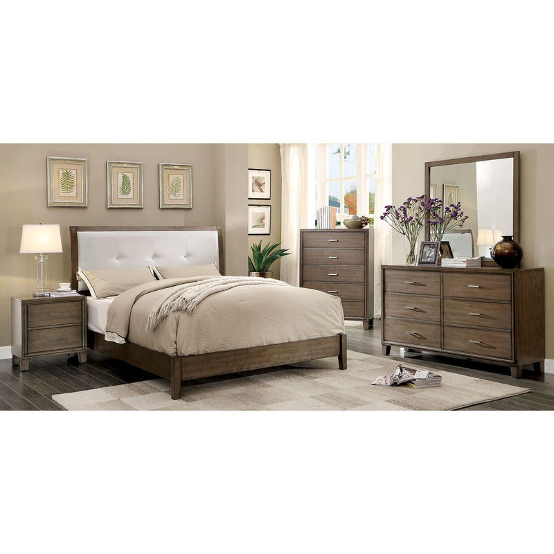 Furniture of America Enrico I California King Upholstered Platform Bed CM7068GY-CK-BED IMAGE 2