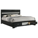  Coaster Furniture Miranda 206361KW 51-inch Wood California King Storage Panel Bed - Black IMAGE 2