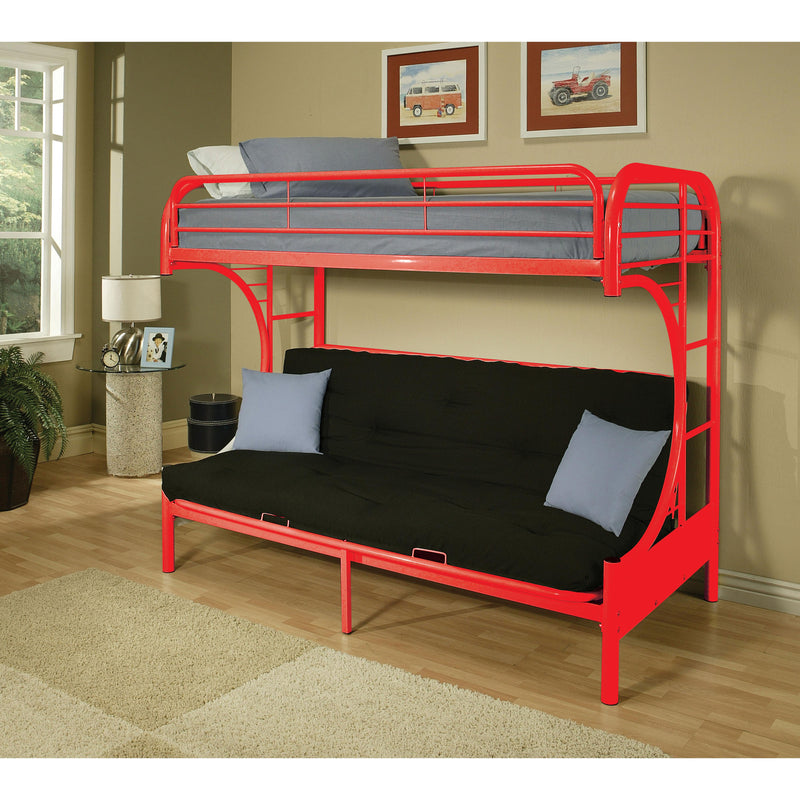 Acme Furniture Eclipse 02091W-RD Twin over Full Futon Bunk Bed IMAGE 4