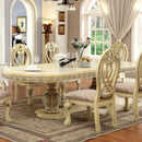  Furniture of America Oval Wyndmere Dining Table with Pedestal Base CM3186WH-T-TABLE IMAGE 1