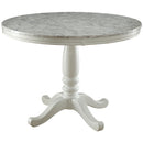  Furniture of America Round Penelope Dining Table with Faux Marble Top & Pedestal Base CM3546RT-TABLE IMAGE 1