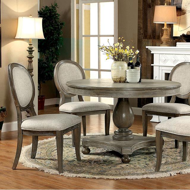 Furniture of America Round Kathryn Dining Table CM3872RT-TABLE IMAGE 5