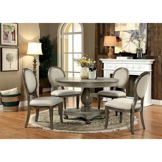 Furniture of America Round Kathryn Dining Table CM3872RT-TABLE IMAGE 6