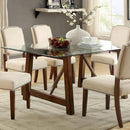  Furniture of America Osburn Dining Table with Glass Top & Pedestal Base CM3464T-TABLE IMAGE 1