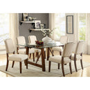  Furniture of America Osburn Dining Table with Glass Top & Pedestal Base CM3464T-TABLE IMAGE 4