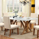  Furniture of America Armous I Dining Table with Metal Top & Pedestal Base CM3533T IMAGE 1