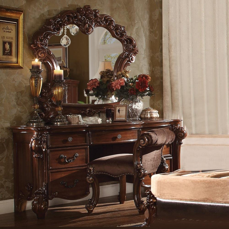 dresser with vanity Contemporary 6 Drawer Square Mirror Acrylic hardware provide unobtrusive decorative touch to the drawer fronts of the vanity while the tri How to Turn a Dresser