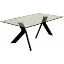 Furniture of America Grand View I Dining Table with Glass Top & Pedestal Base CM3425T-TABLE IMAGE 1