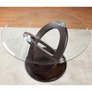  Furniture of America Round Atenna I Dining Table with Glass Top & Pedestal Base CM3774T-TABLE IMAGE 1