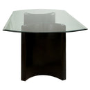 Furniture of America Madison Dining Table with Glass Top & Trestle Base CM3578T-TABLE IMAGE 2
