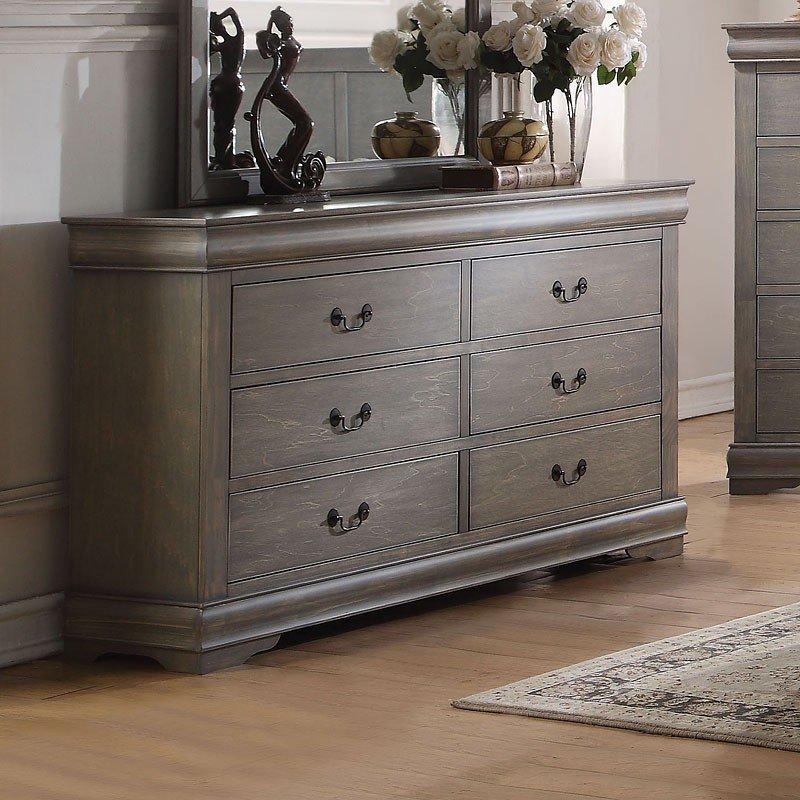 antique grey dresser Homelegance Logandale Gray Drawers interior finished to prevent snagging FUFU&GAGA Gray Wood 6-Drawer 52