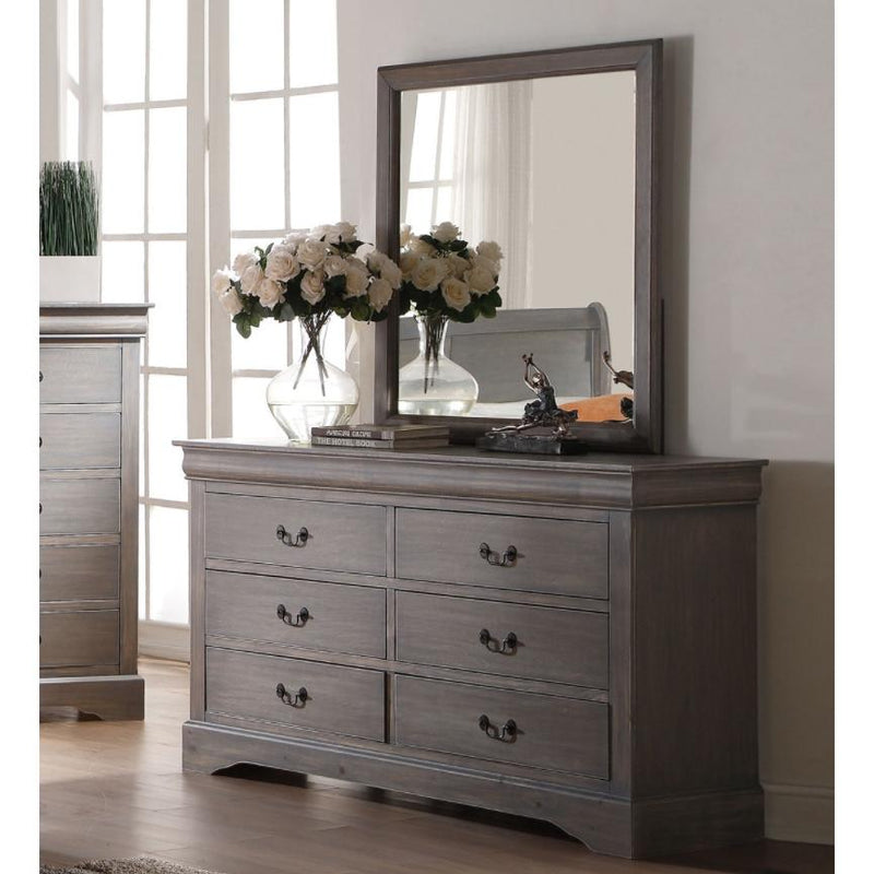 louis philippe dresser grey Furniture of America Louis Philippe FM7866GY-D Dresser