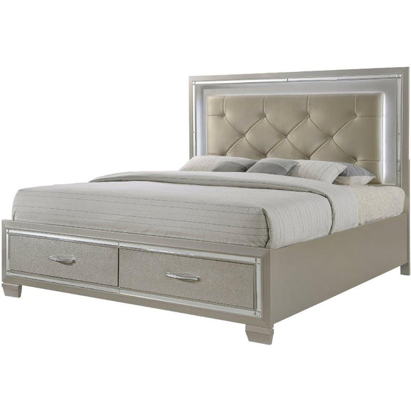 Elements International Platinum Queen Upholstered Platform Bed with Storage LT100QH/LT150QF/LT150QFS/LT150QKR IMAGE 1