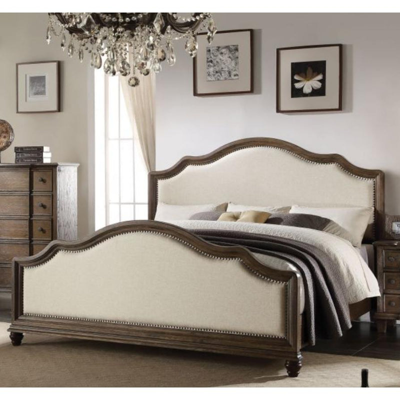 Acme Furniture Baudoin Queen Upholstered Panel Bed 26110Q IMAGE 2