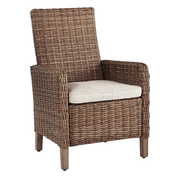 Signature Design by Ashley Outdoor Seating Dining Chairs Beachcroft P791-601A Arm Chair With Cushion (2 per package) IMAGE 1