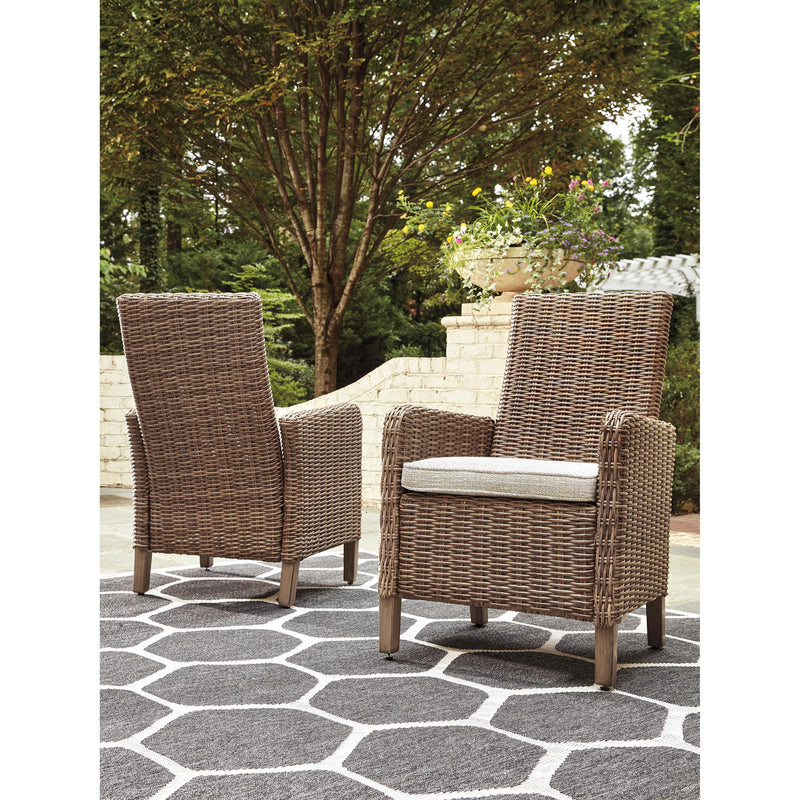 Signature Design by Ashley Outdoor Seating Dining Chairs Beachcroft P791-601A Arm Chair With Cushion (2 per package) IMAGE 4