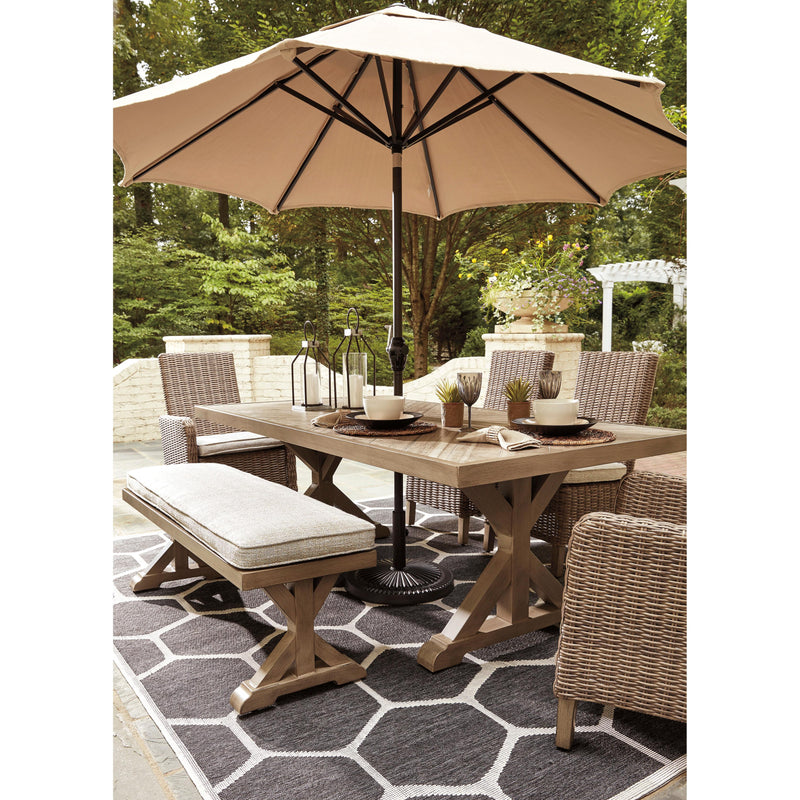 Signature Design by Ashley Beachcroft P791-625 Rectangular Dining Table with Umbrella Option IMAGE 5