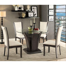  Furniture of America Round Manhattan Dining Table with Glass Top & Pedestal Base CM3710GY-RT-TABLE IMAGE 3