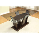 Furniture of America Manhattan Dining Table with Glass Top & Pedestal Base CM3710T-TABLE IMAGE 3