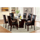  Furniture of America Oval Manhattan Dining Table with Glass Top and Pedestal Base CM3710OT-TABLE IMAGE 3